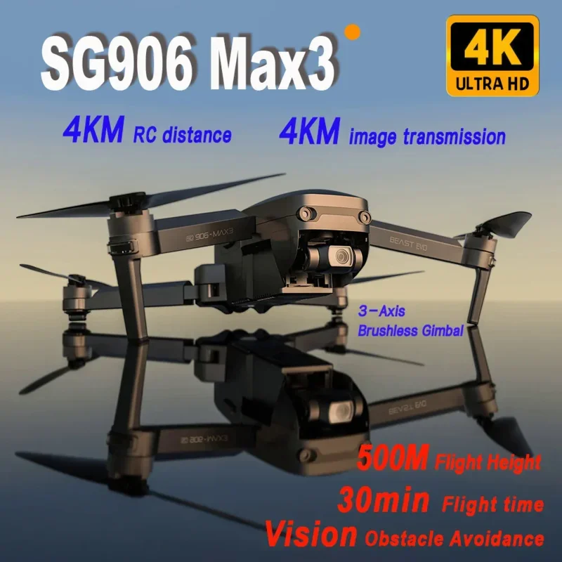 

GPS 4KM 3-Axis Gimbal Brushless Obstacle Avoidance SG906 RC Mini SG906 MAX2/MAX3 4K Professional Camera Drone With FPV EIS Dron
