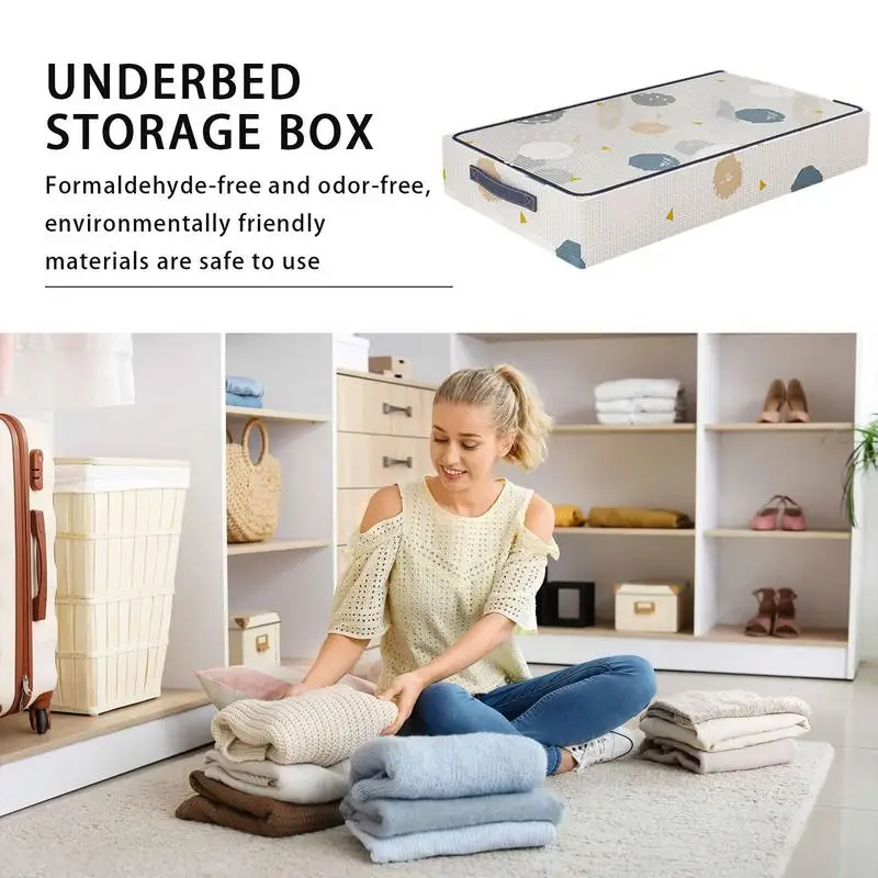 

Under Bed Storage Containers Space Saving Clear Plastic Window Underbed Storage Bins Large Capacity Underbed Organizers Durable