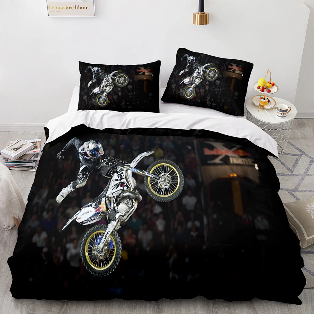 

Motorcycle Bedding Set Full Queen King Size Wild race Bed Set Aldult Kid Bedroom Duvetcover Sets 3D Anime Cool Single Twin