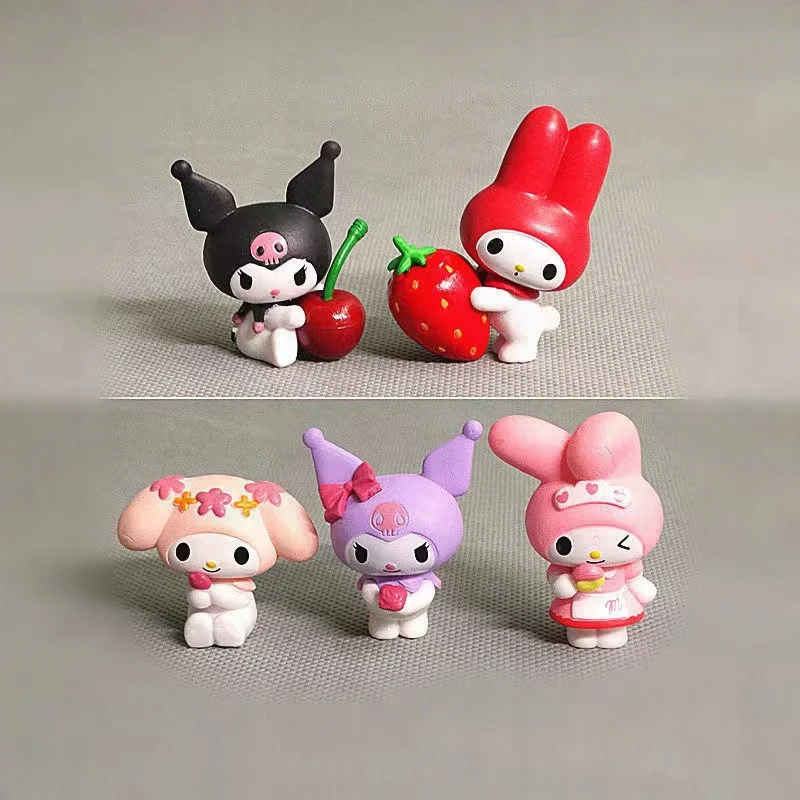 

Sanrios Series Anime Character Doll Model Melody Kuromi Kawaii Cartoon Decoration Children's Toy Boy Birthday Gift Car Ornament