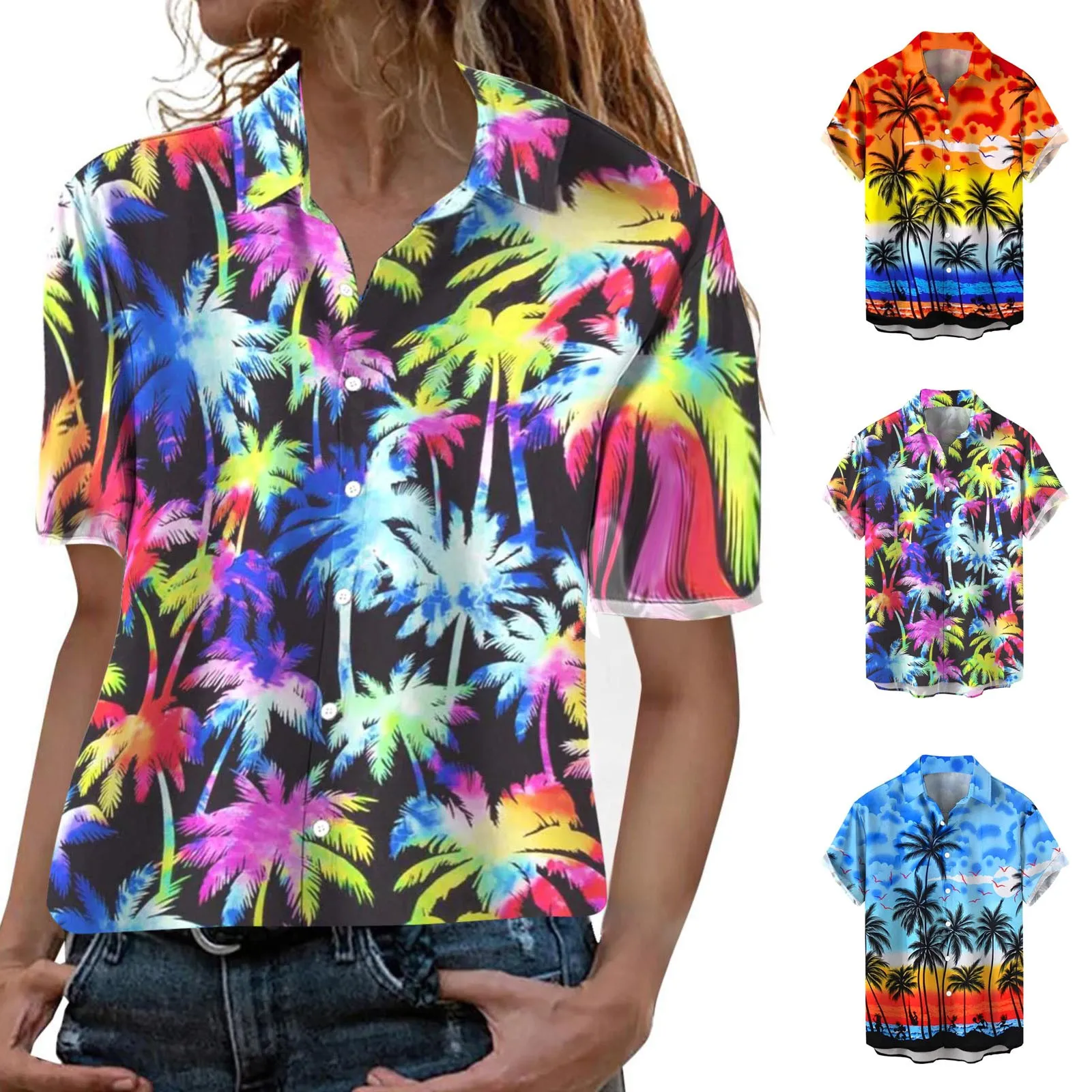 

Полосатые блузки для женщин, рабочая Женская модная гавайская рубашка, Пляжная рубашка, повседневный Топ, шелковая женская футболка