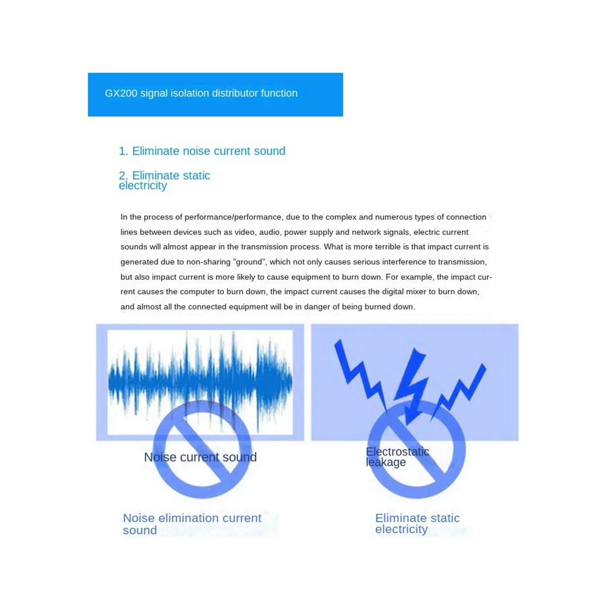 GX200 аудио изолятор двухканальный 6 5 XLR микшер ток звук шум микрофон общий