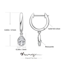 vinregem 925 sterling silver 18k white gold moissanite 100 pass test diamond hoop earrings jewelry for women gift drop shipping