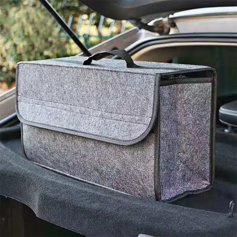 

Large Anti Slip Compartment Boot Storage Organizer Tool Car Storage Bag Car Trunk Organizer Soft Felt Storage Box Accessories