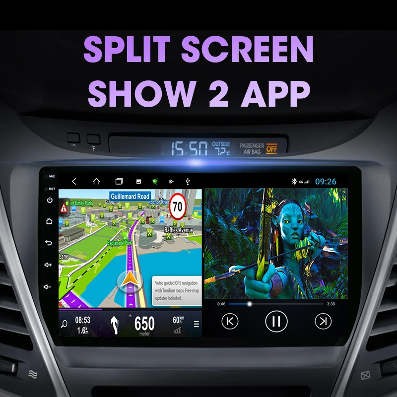 $88.99 JMCQ Car Radio Android 10 For Hyundai Elantra Avante I35 2011-2016 Multimedia Player 2 din GPS Navigaion dvd Stereo Head unit