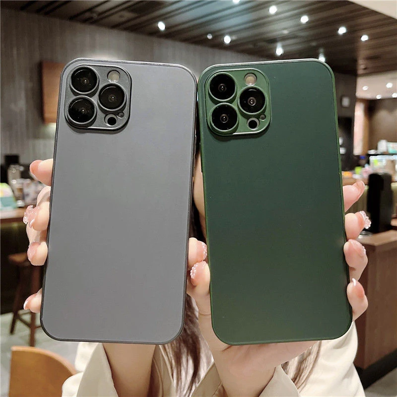 

Simple Mobile Phone Case Lens Film For iPhone 13 12 11 Pro Max 12ProMax Cover Frosted Matte Case Lens Anti-fall Protective Shell