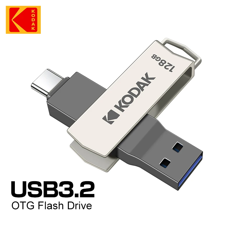 

Kodak K273 USB 128 металлический OTG USB 256 флэш-накопитель 2 шт. 64 ГБ Type C 2 в 1 USB-накопитель двойной для компьютеров и смартфонов