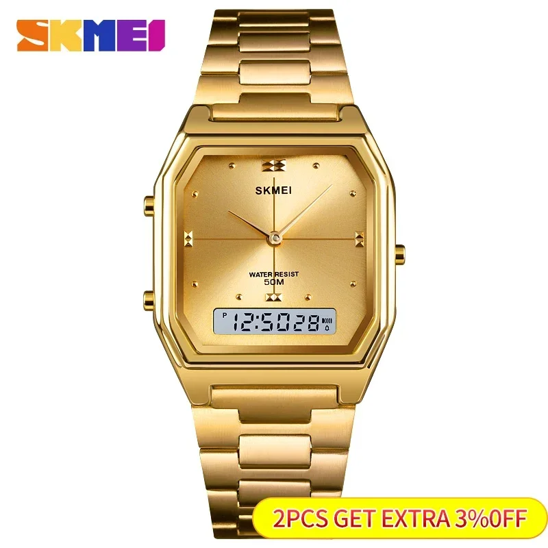 SKMEI 1612 деловые кварцевые часы для мужчин и женщин модные цифровые наручные из