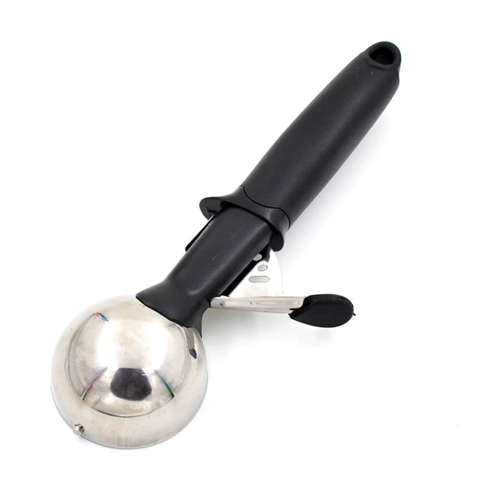 

Stainless Steel Ice Cream Scoop Ice Maker Fruit Watermelon Digging Polished Spoon Cake Trigger Kitchen Tool