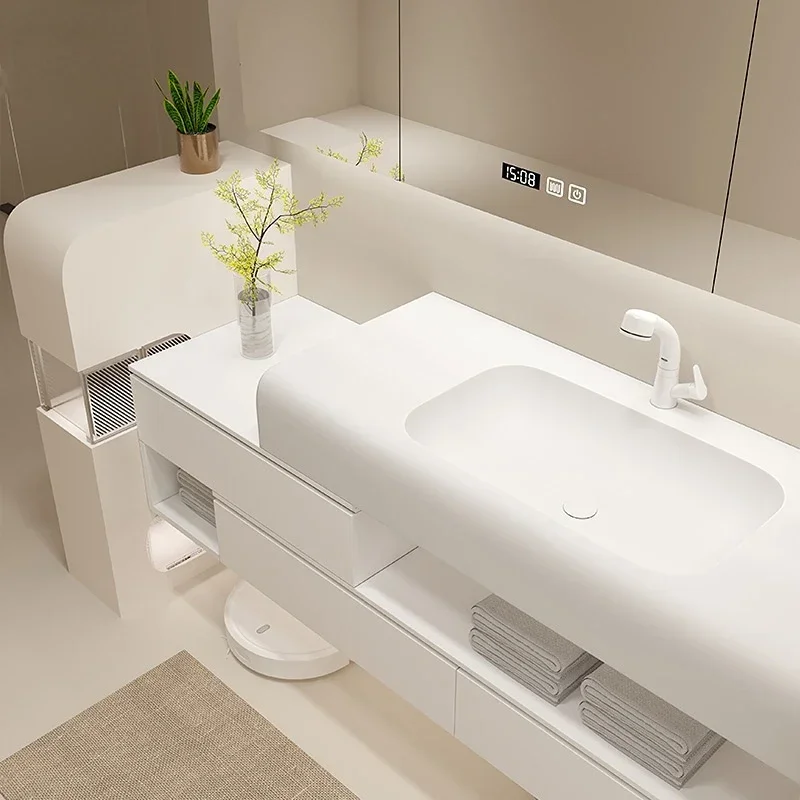 DuPont Corian Whole Washbin Bathroom Cabinet Combination Hand Washing Washstand Washbasin