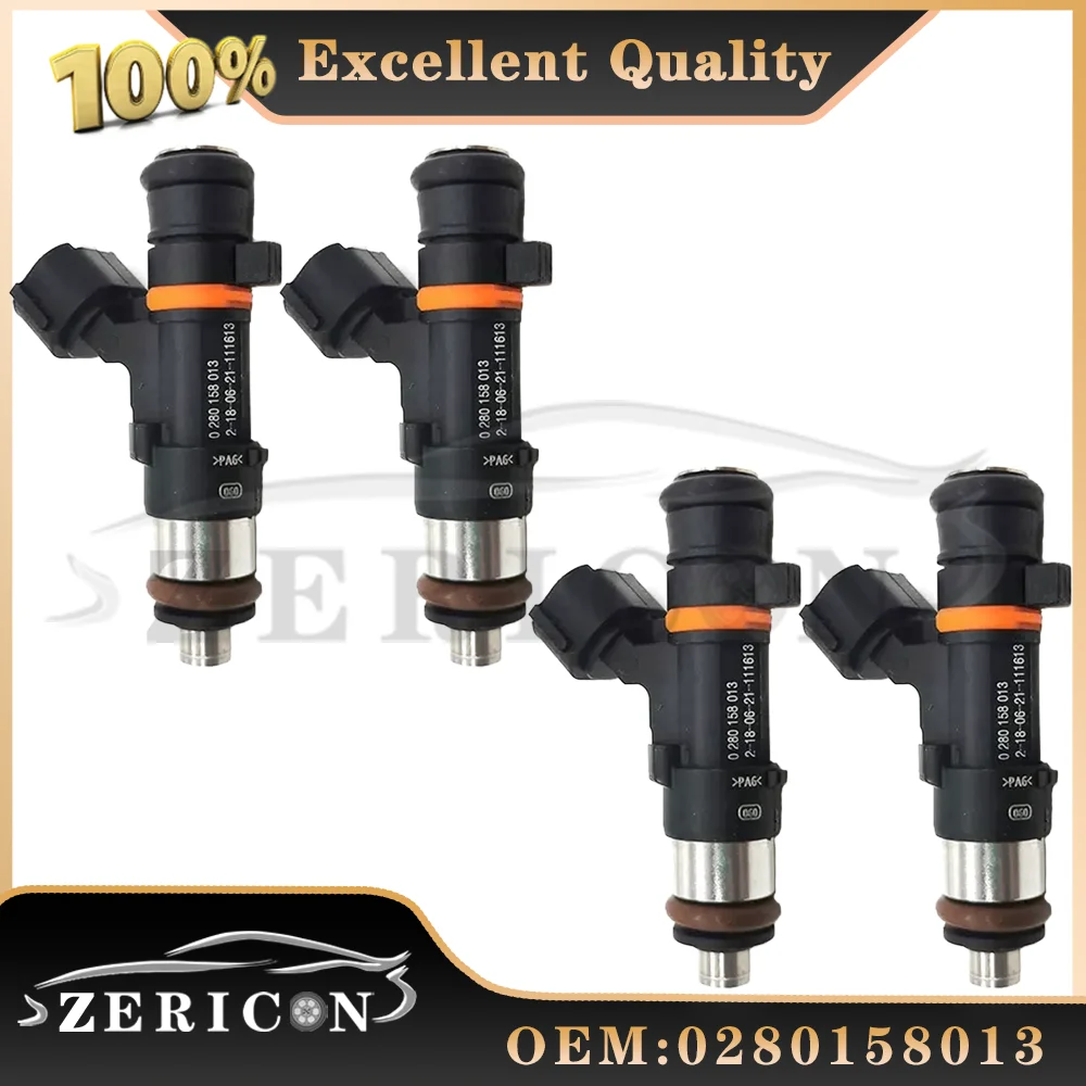 

4pcs BRAND NEW 0280158013 16600AX200 Engine Fuel Injectors for Nissan Note Micra III 3 C+C K12 E11