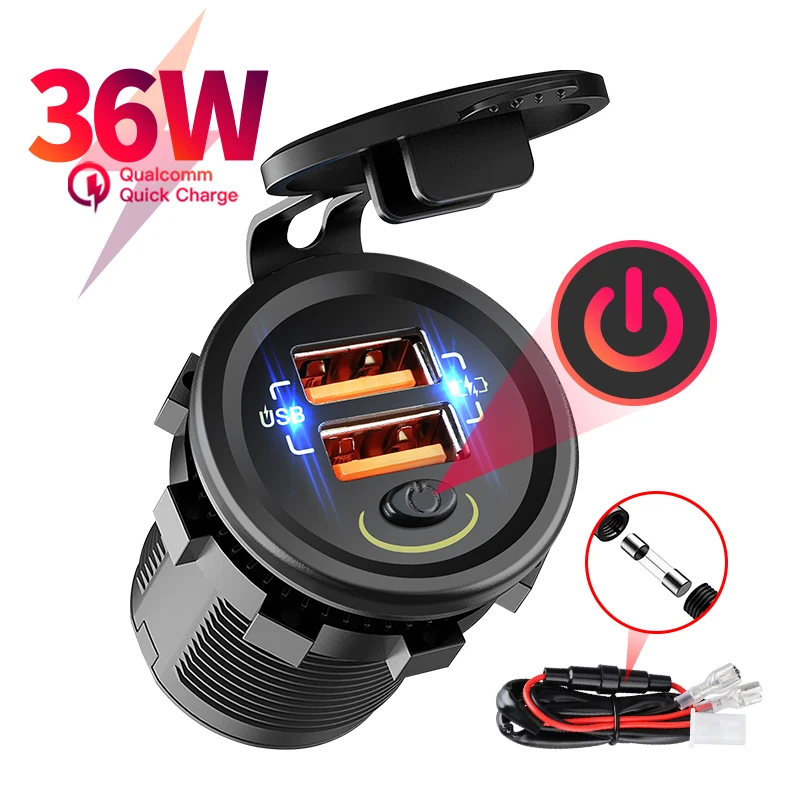 Автомобильное зарядное устройство usb QC3.0 36 Вт автомобильное 12 в гнездо адаптер