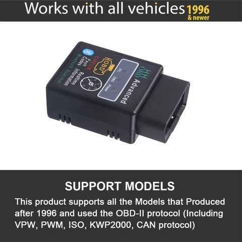 Портативный Автомобильный сканер OBD2 Bluetooth Elm327 инструмент для диагностики автомобиля V1.5/V2.1 OBDII сканер считыватель кодов инструмент для проверки двигателя автомобиля