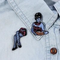 popular punk brooch set two pieces horror lady same style alloy brooch badge hip hop creative jewelry accessories gift wholesale