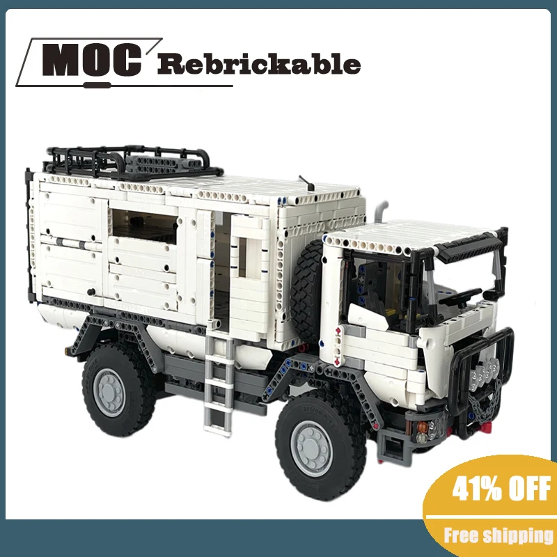

NEW 2040PCS MOC Electric 4x4 Expedition Truck Tractor technology Trailer DIY Children Toy BirthdayGift Christmas Building Blocks
