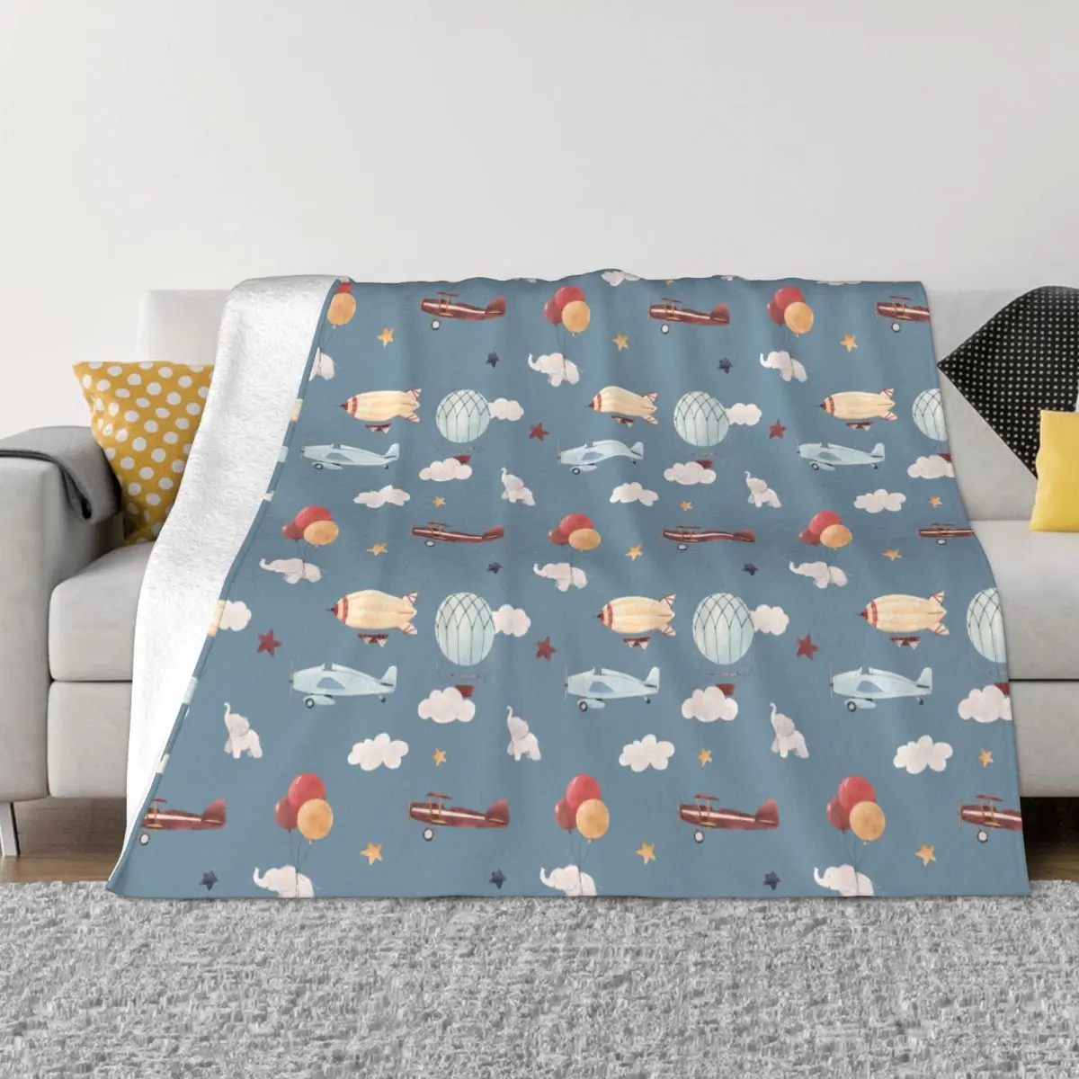 

Одеяло с самолетами из кораллового флиса, весенне-осеннее детское Подарочное многофункциональное супертеплое одеяло для постельных принадлежностей