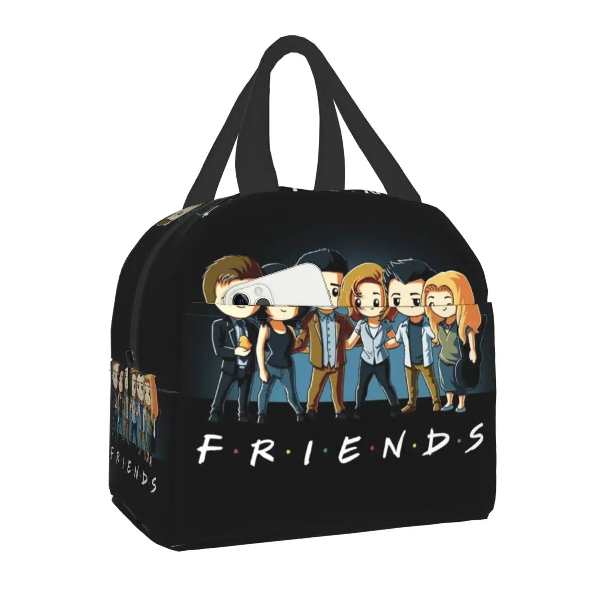 

Friends Characters Cartoon Anime Insulated Lunch Bag for Women Portable Thermal Cooler Bento Box Camping Picnic Food Lunch Boxes