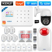 KERUI W181 Alarm System WIFI GSM Garage Alarm System Tuya Smart Anti-pet Motion Sensor Door Sensor IP Camera Flashing Siren