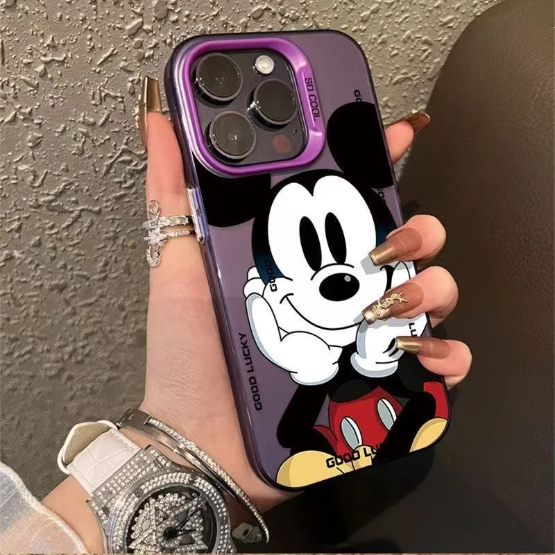 Милый чехол для телефона Disney с Микки и Минни Маусом iPhone 15 14 13 12 11 Pro Max Mini X XR XS SE 8 7 Plus
