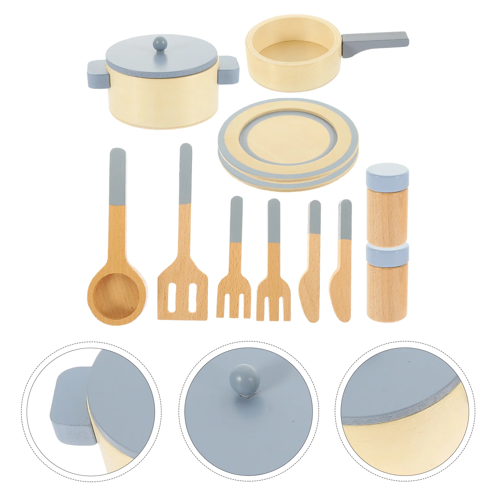 

1 set of Cookware Playset Kitchen Accessories Toy Pretend Play Cookware Playset Fake Kitchen Play Toys