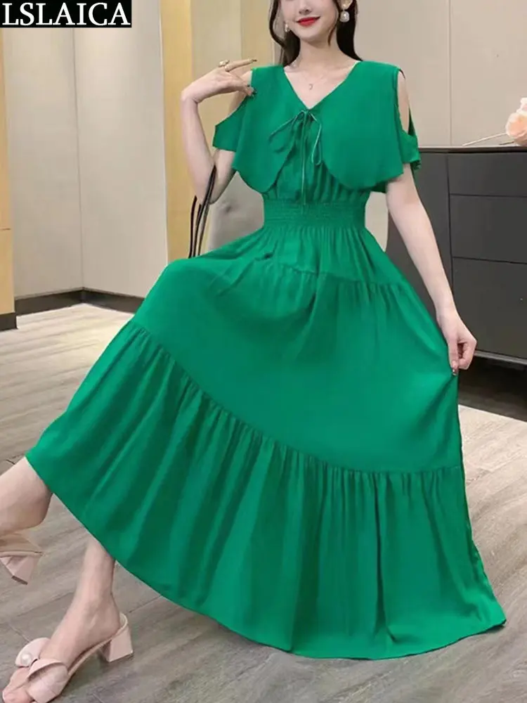 

Summer Chic and Elegant Woman Dress Print Prom Dresses 2023 Big Swing Women's Long Bohemian Outfits Trend Clothing One Size New