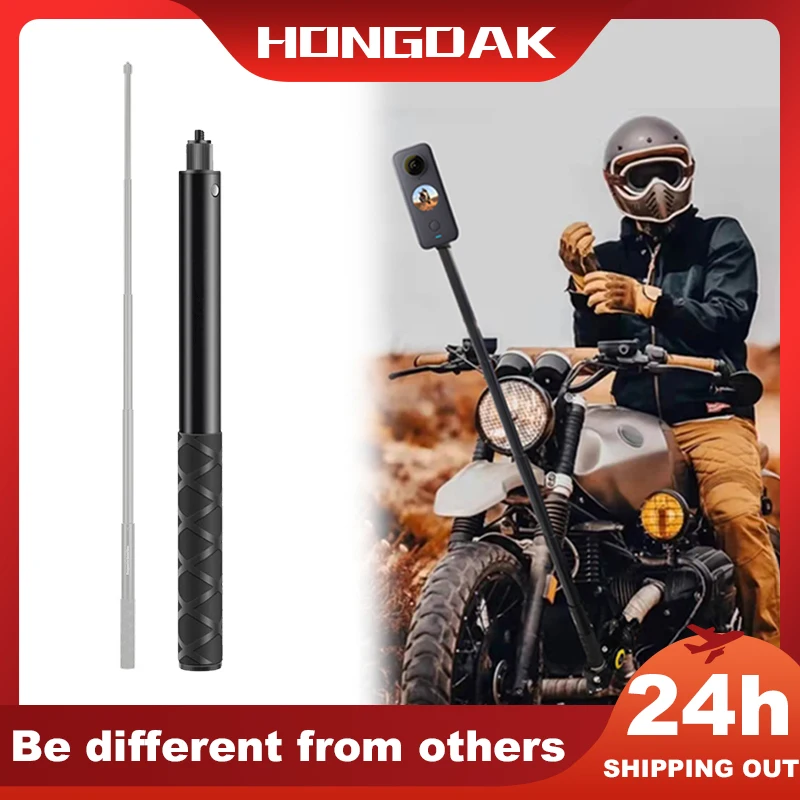 Metal Invisible Extended Selfie Stick For Insta360 X3 /DJI ACTION 3 /GOPRO 11 10 9 Motorcycle Motion Camera monopod Accessories
