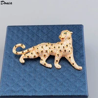 donia jewelry fashion retro leopard brooch green eyed womens mixed color brooch micro inlaid aaa zircon banquet luxury jewelry