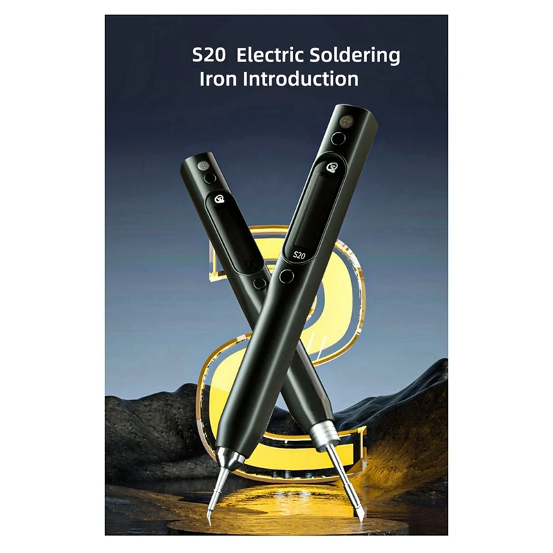 

Электрический паяльник S20(K), 0,91 дюйма, OLED, 500 ℃, Поддержка питания PD/QC, совместим с паяльником C115, разъем ЕС