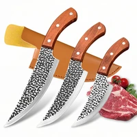forged kitchen knife steel boning knife solid wood handle chef kitchen butcher outdoor camping tool stainless steel for kitchen