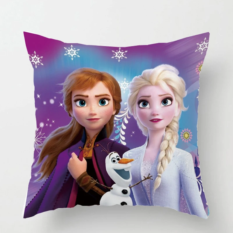 

Disney Cartoon Cushion Cover Frozen Elsa Anna Princess PillowCase Decorative/Nap Room Sofa Baby Children Gift for Girl 40x40cm