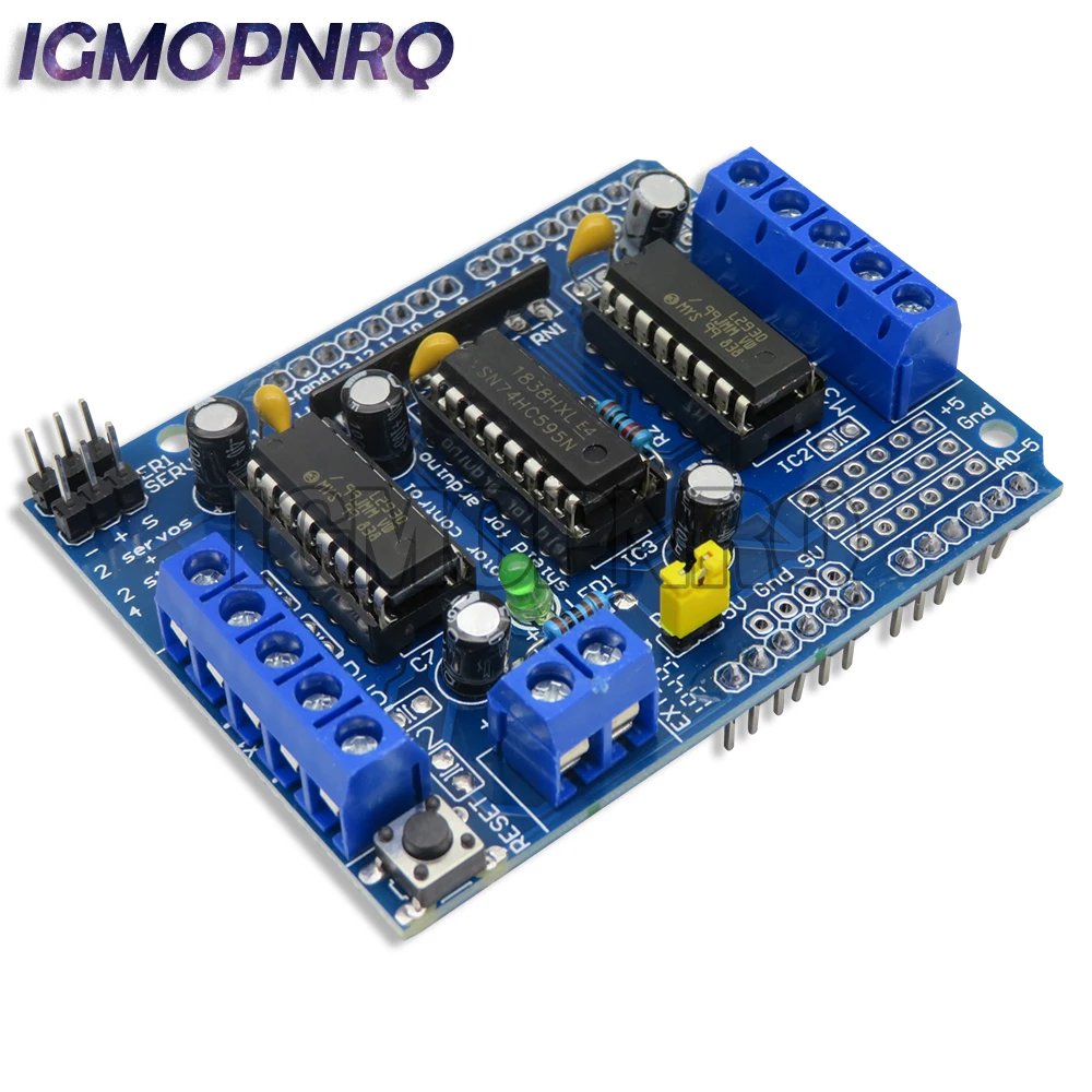 L293D щит двойного привода двигателя для arduino Duemilanove Плата расширения привода двигателя Щит Управления мотором IGMOPNRQ