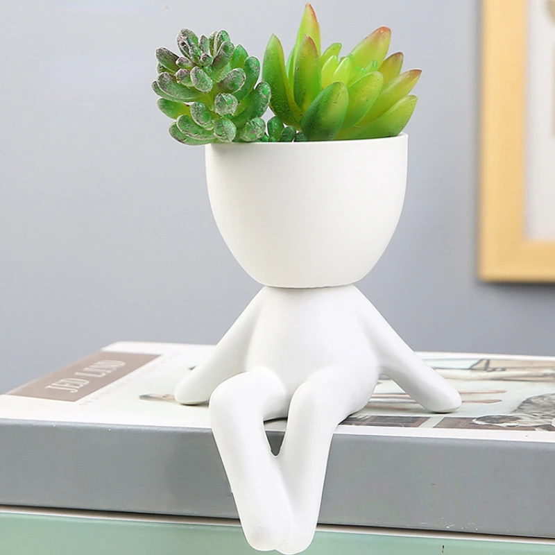 

Nordic Flowerpot Ceramic Tree Man Creative Cute Planter Flowerpots Modern Home Decor Crafts Succulent Ornaments Plant Pots