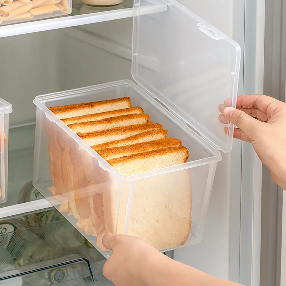 

2PCS Transparent Fresh Keep Box Bread Storage Container Food Container Multifunctional Storage Box
