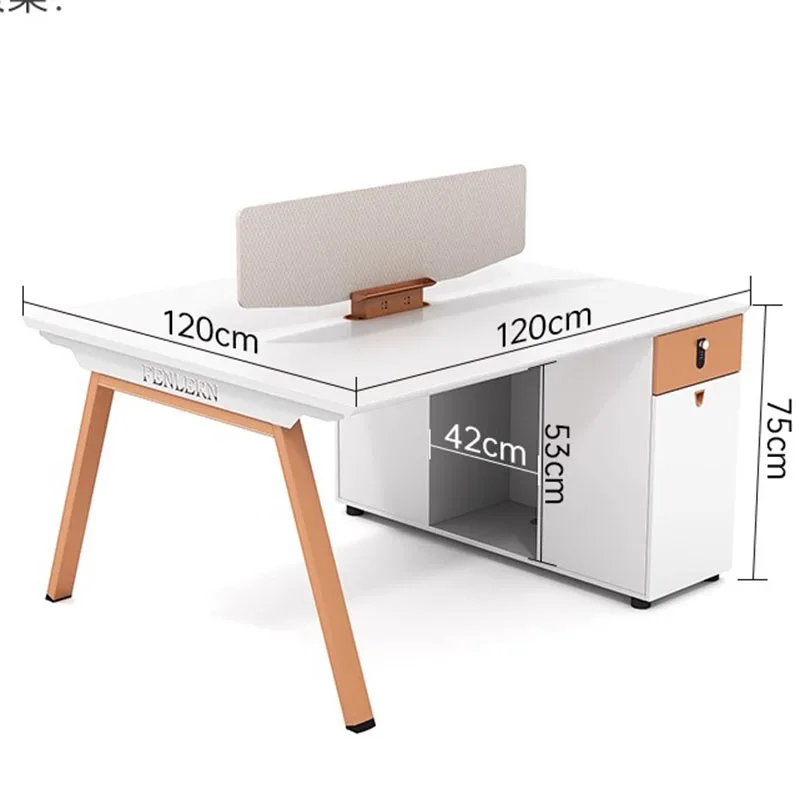 Офисный стол руководителя белый стоечный офисный с ящиками и отделкой для