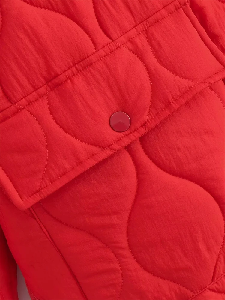 KEYANKETIAN women's wavy quilted cotton coat New round neck single breasted loose fashion cotton coat for autumn/winter