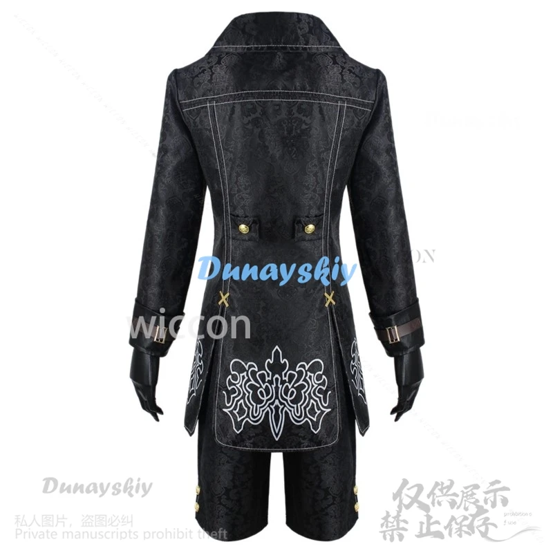 Аниме Nier Automata 9S Yorha Косплей Костюм Черное Готическое Пальто Брюки Униформа Парики