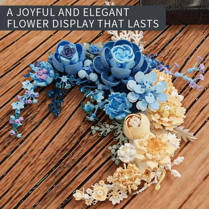 934 шт. вечная луна цветок строительные блоки настенная мебель для дома модель