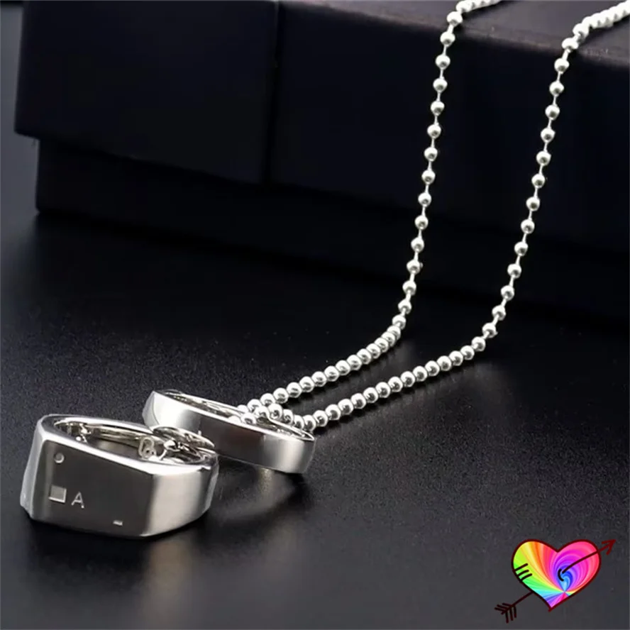 

Silvery 1017 ALYX 9SM Lightercap Necklace Men Women 1:1 Signet A Logo ALYX Necklace Colorfast Stainless Steel Chain