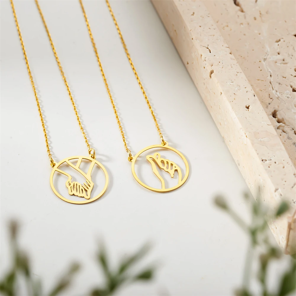 Ожерелье из нержавеющей стали с жестами рук на заказ персонализированные