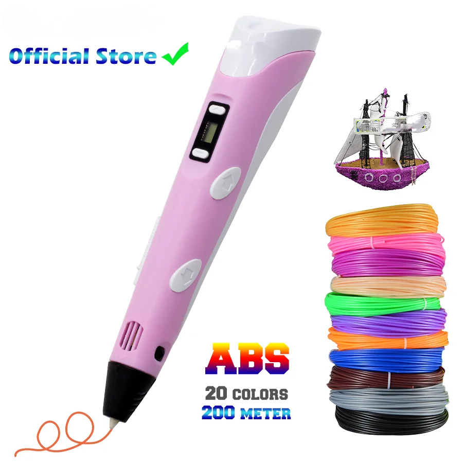 

3d-ручка «сделай сам», 3D-принтер, ручка для рисования, 3D-печать, лучший для детей с нитью из АБС-пластика 1,75 мм, Рождественский подарок на день ...