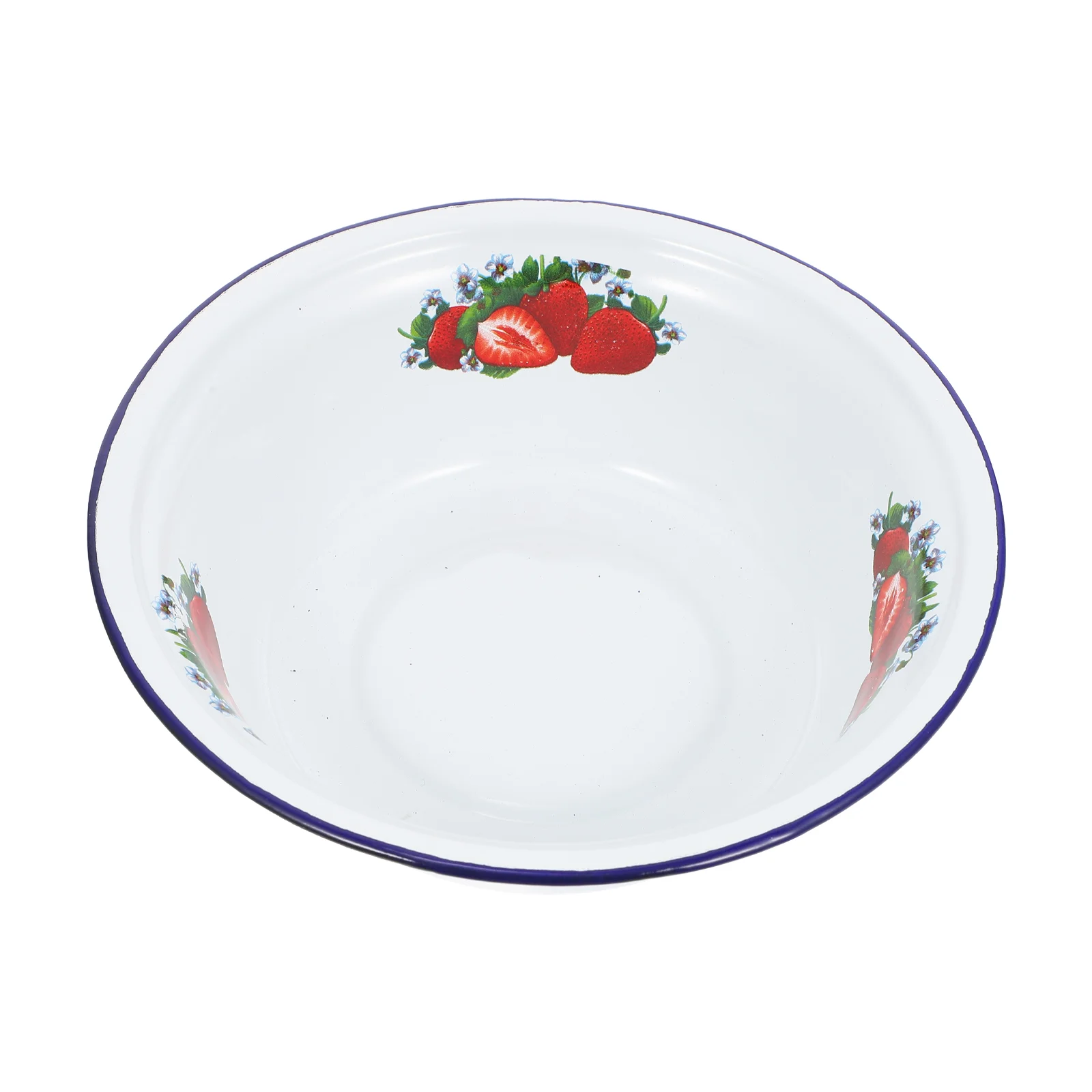 

Large Food Container Enamel Basin Noodle Bowl Kitchen Tableware Household Rice Soup 20X20X6CM Salad Miss