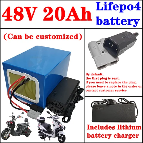 Литиевый аккумулятор lifepo4 48 В 20 Ач BMS 16s 51,2 В 20 Ач для 800 Вт 1000 Вт 2000 Вт