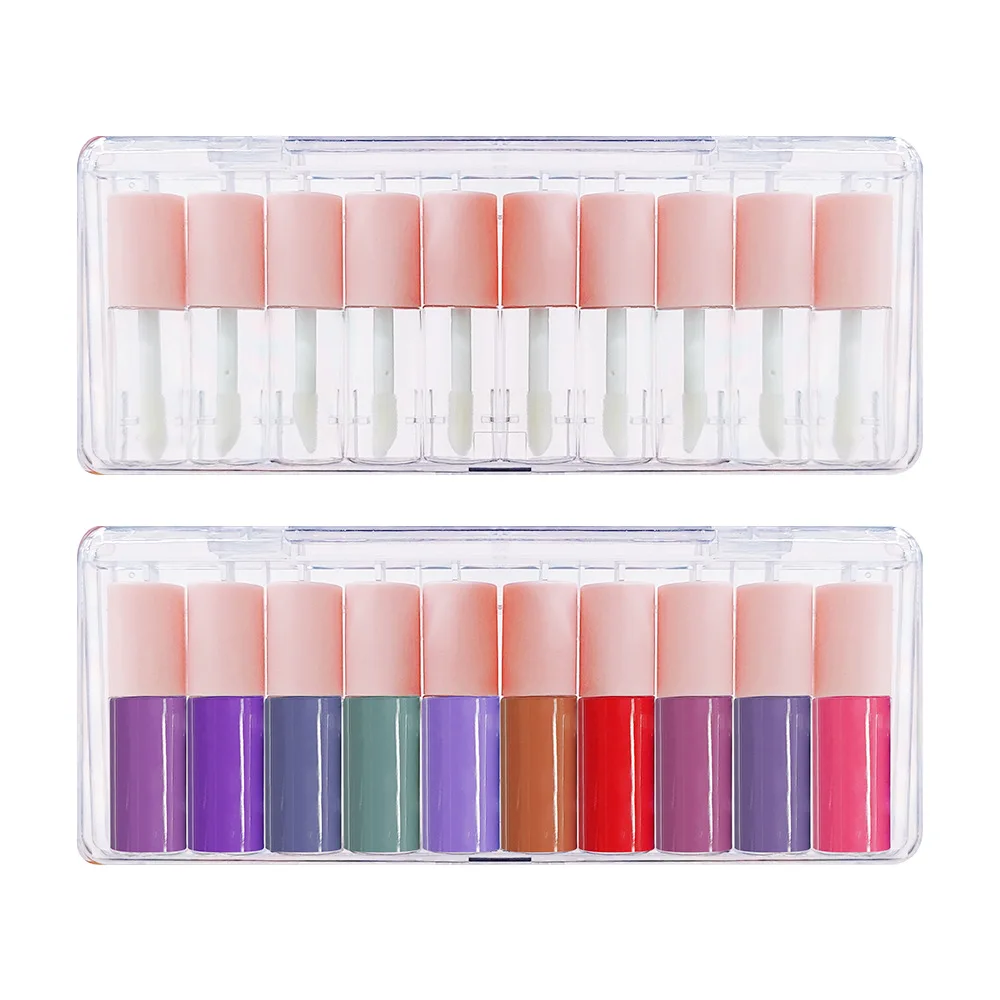 

10Pcs DIY Lip Gloss Set Liquid Matte Lipstick Nourishing Moisture Lip Plumper Gloss No Logo Korean Vegan Lipstick