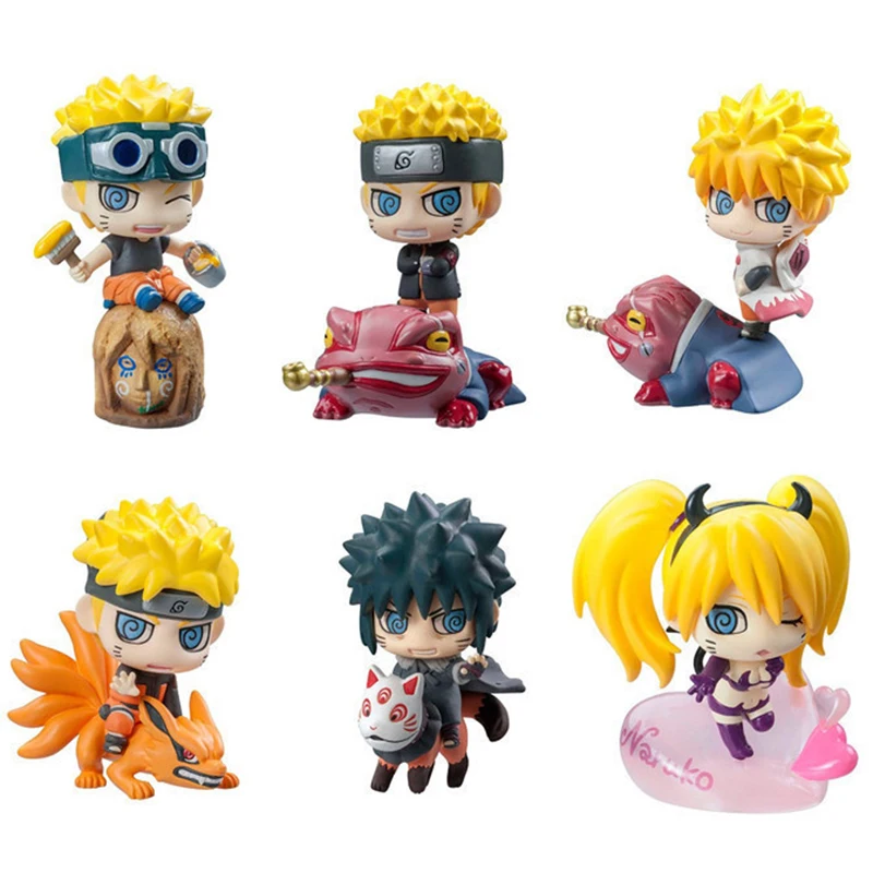 

Anime Naruto Figure Uzumaki Naruto Kakashi Uchiha Sasuke Itachi Kawaii Q Version Figural Toy Desktop Decoration PVC Model Gift