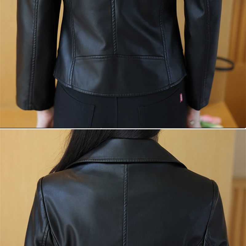 Women's Leather Jackets Faux Motorcycle Plus Size Moto Biker Coat Short Lightweight Vegan Pleather Fashion Clothes