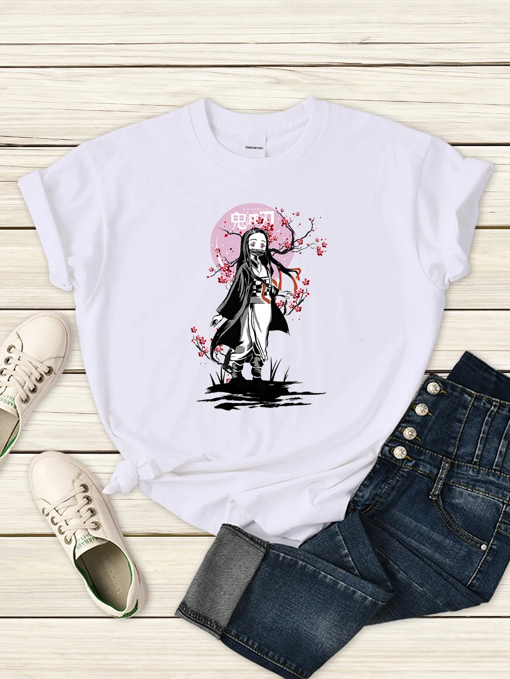

Anime Demon Slayer Kamado Nezuko Cartoon Women T Shirt Korean Fashion Short Sleeve Summer Casual Clothes Street Daily Tee Shirts