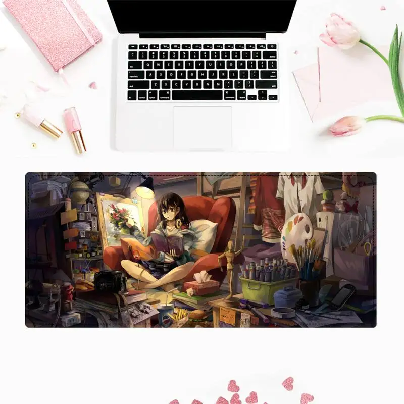 Большая Акция игровой коврик для мыши в стиле аниме девочек клавиатуры