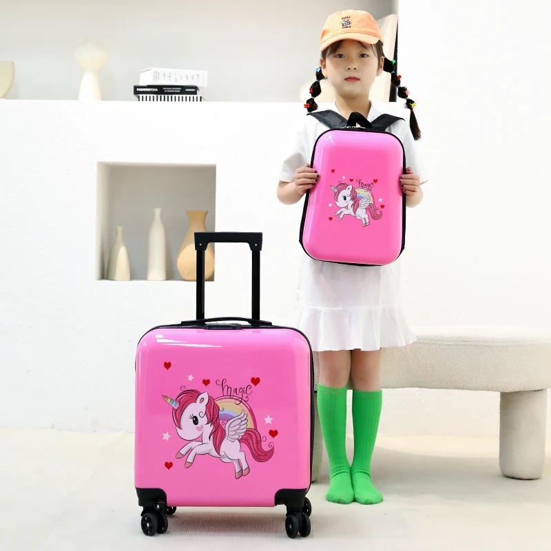 Children's Suitcase Cartoon Travel Trolley Case Cute Rolling Luggage Set Girl 2022 New Kid's Gift Carry on Cabin Baby Suitcase