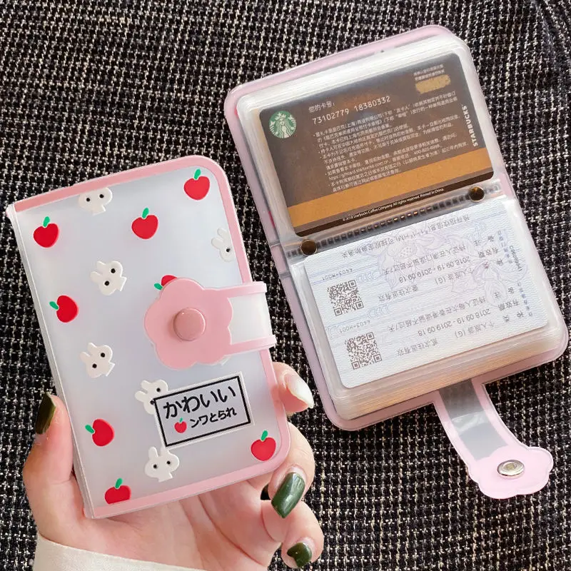 

Mini Photo Album 20 Pockets Jelly Glue Home Picture Case Storage Lovely Fruit Animal Name Card Book Portable Photocard ID Holder