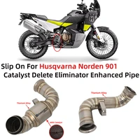 titanium alloy motorcycle exhaust escape system for husqvarna norden 901 catalyst delete middle link pipe eliminator enhanced